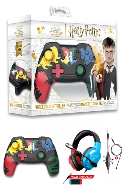 Harry Potter - Manette Sans Fil pour Nintendo Switch - Modèle Hedwige -  Câble 1M