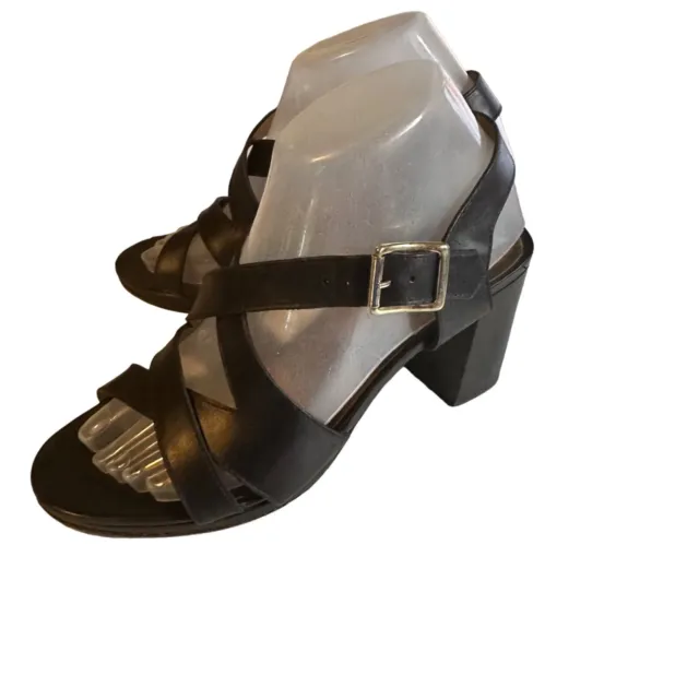 A.P.C. Rue Madame Paris buckle closure leather heels black in color size 38