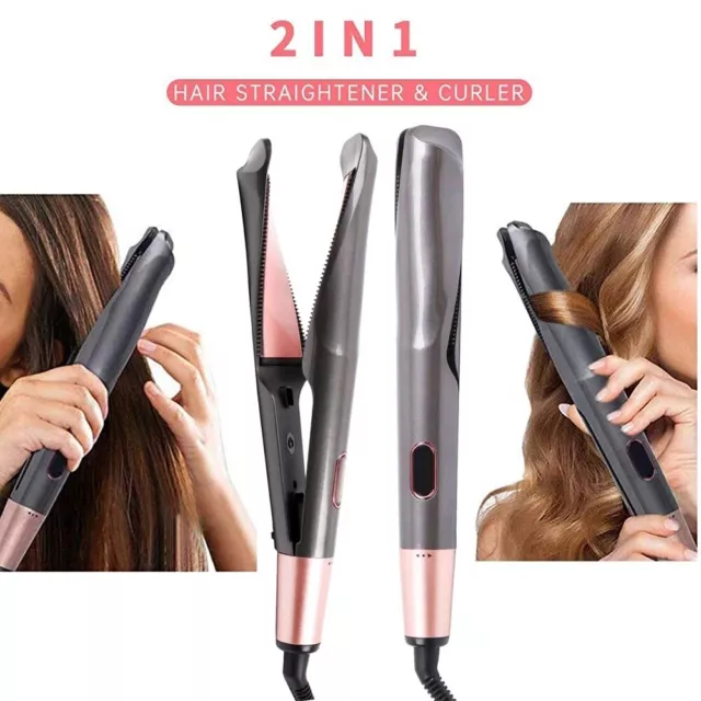 2 in 1 Hair Straightener And Curler Twist Straightening Curling Iron Professiona