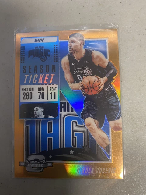 2018 Panini Contenders Optic Season Ticket Orange Prizm /49 Nikola Vucevic #62