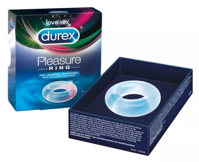 Anello fallico in silicone trasparente Durex Pleasure Penis x Ring Sexy shop toy