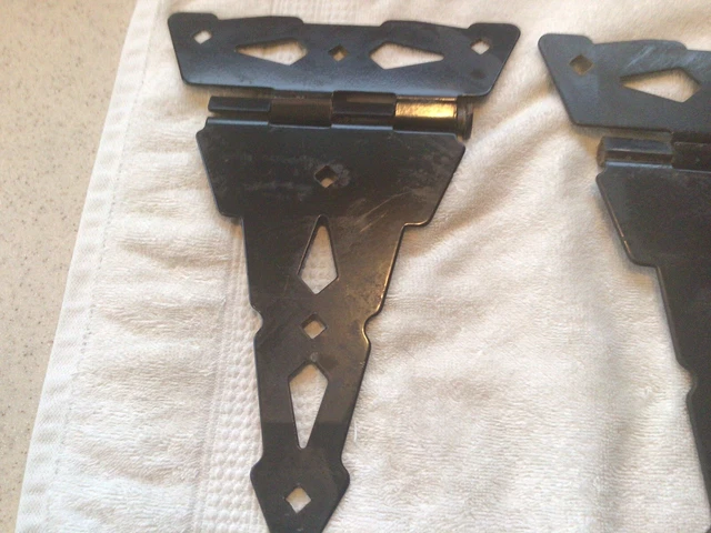 3-Black T-Strap Hinges Cast Iron Heavy Duty 10” Barn Door Fence Gate 14