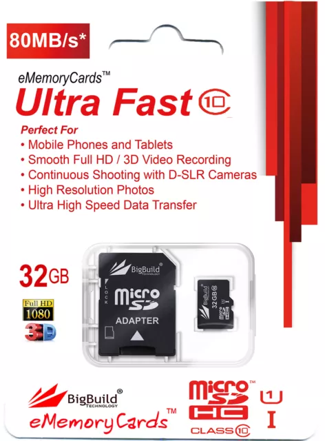 32GB Memory card for Tabtronics 10.1" FT9L | Class 10 80MB/s microSD SDHC New
