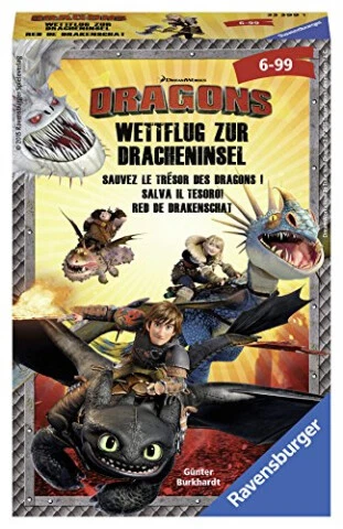 Ravensburger 23399 - Spiel, Dragons Wettflug zur Dracheninsel - SEHR GUT