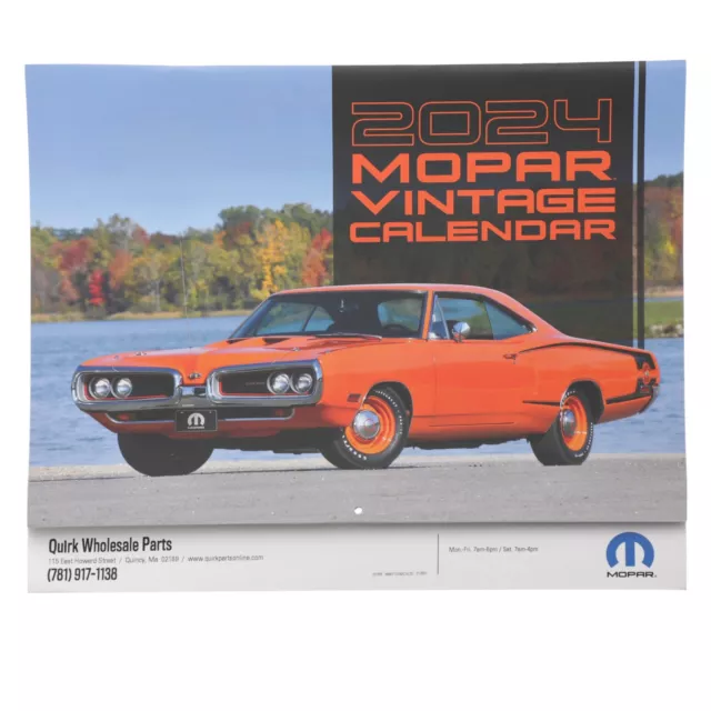 2024 MOPAR VINTAGE Muscle Car Calendar Mopar Genuine 2024Mopar