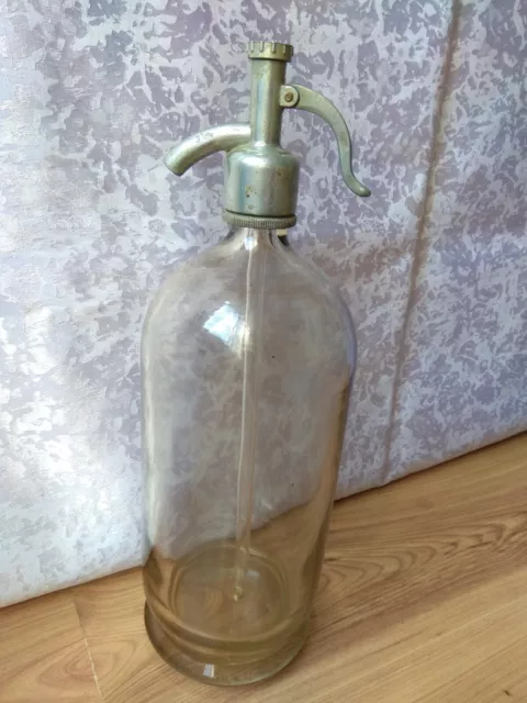 RARE SODA SIPHON SYPHON Antique bottle USSR Soviet Vintage OLD Seltzer glass