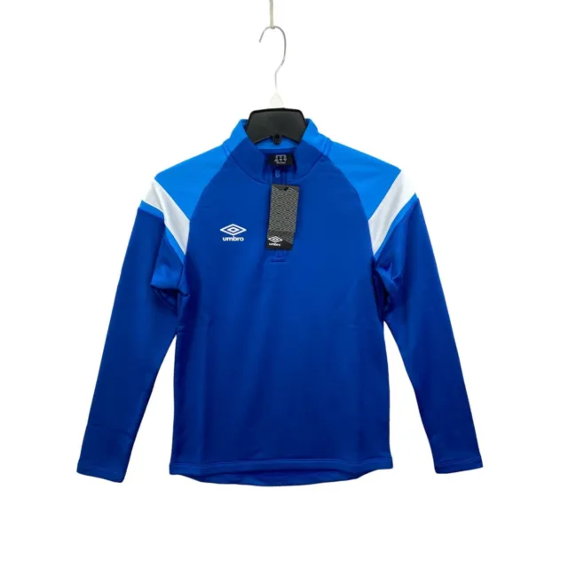 Umbro Boys Pullover Track Jacket UUB565296U Blue 1/4 Zip Long Sleeve Youth L New