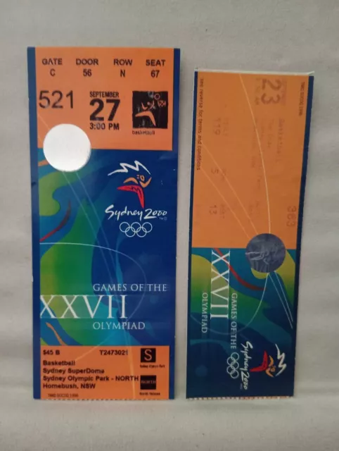 Sydney 2000 Olympic Games Ticket - ( Basketball ) X2