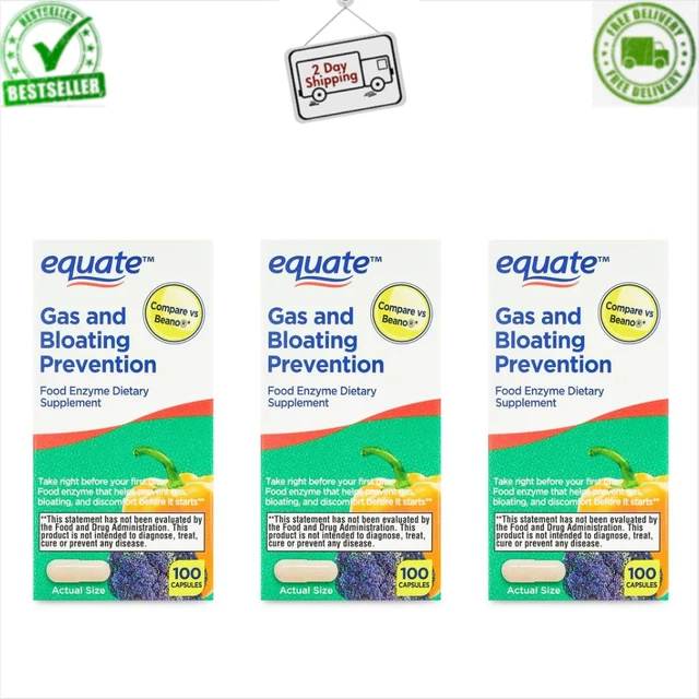 NEW EQUATE GAS Relief and Prevention Food Enzyme Dietary Supplement