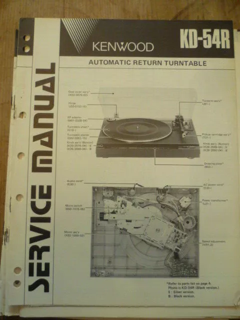 Kenwood KD-54R Manuale di servizio giradischi