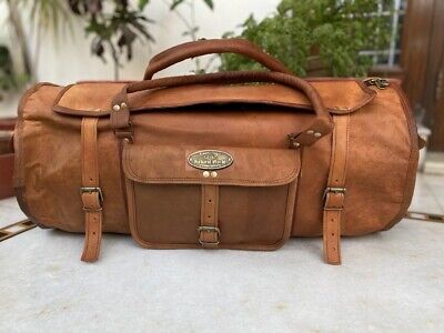 29 Inch Leather Travel Bag Weekender Duffel Overnight Carry Oversize Luggage Bag