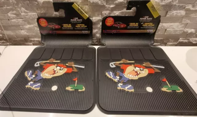 PlastiColor Car Floormats Vintage Looney Tunes Golf Taz 1998 Made in USA RAR