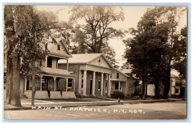 c1910's Main Street View Hartwick New York NY RPPC Photo Antique Postcard