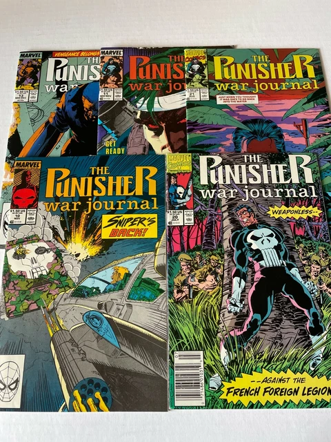 Lot of (5) Punisher War Journal (Marvel/1990) Comic Books # 10, 11, 13, 20, 21