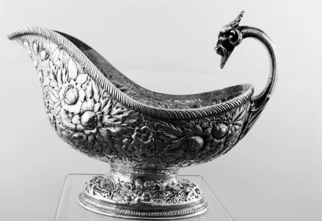 Gravy Boat by Tiffany &Co. Sterling Silver Repousse with Ram's head