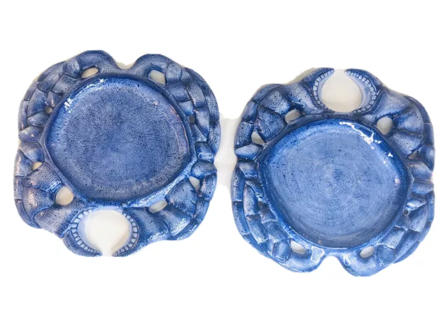 Baum Bros Style Eyes Blue Crab Plate - Seashell Collection Plate set of 2