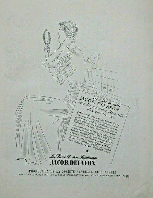 Publicité De Presse 1939 Les Installation Jacob Delafon Les Salles De Bains