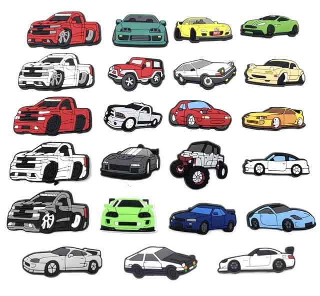 23 PCS Race Car Shoe Charms Fits for Croc Shoes Bracelets Wristbands PVC Char... 23 PCS Race Car Shoe Charms Fits for Croc Shoes Bracelets Wristbands PVC Char...