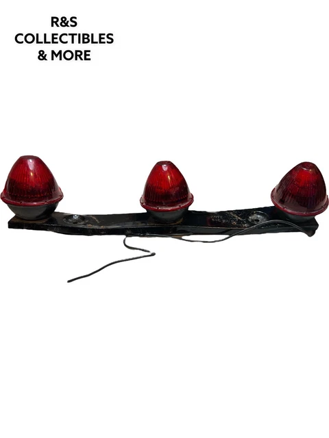 Vintage Style Beehive 4900 Three Red Light Bar SAE P2-84 SAEP284