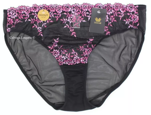 WACOAL 84499 ~ BLACK ~ ARABESQUE Hi-Cut EMBROIDERED BRIEF Panties SMALL  $50.00 - PicClick