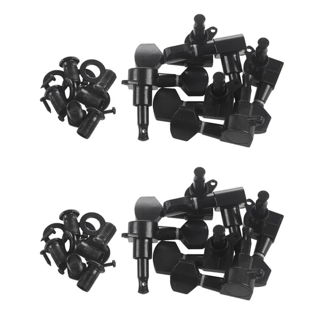 2sners Machine Heads for Acoustic Electric Guitar Guitar Parts( Black 6R6L) P9Q3