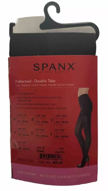 SPANX BY SARA Blakely Tight End Tights Patterned Double Take Black Size ...