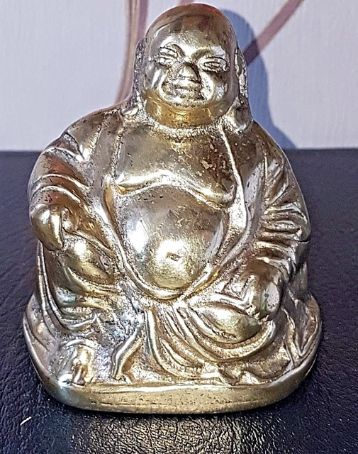 Chinese Bronze & Gilt Seated Happy Buddha Statue.