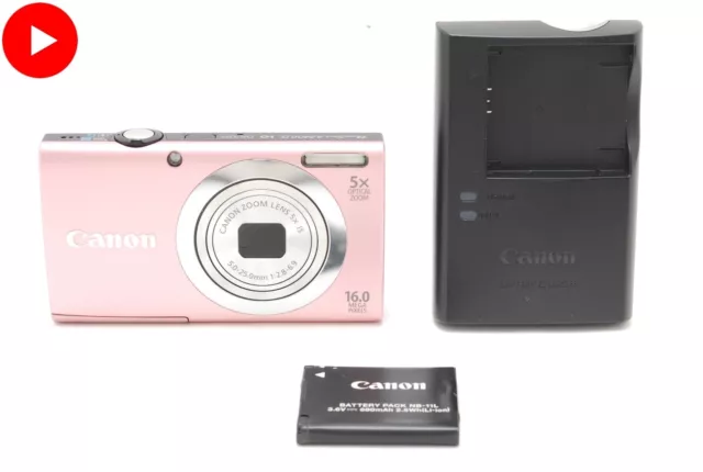 [Near MINT+++] Canon PowerShot A2400 IS Pink 16.0MP Digital Camera From JAPAN