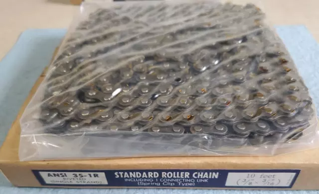 New Standard Roller Chain ANSI 35-1R 10FT. 3/8 X 3/16