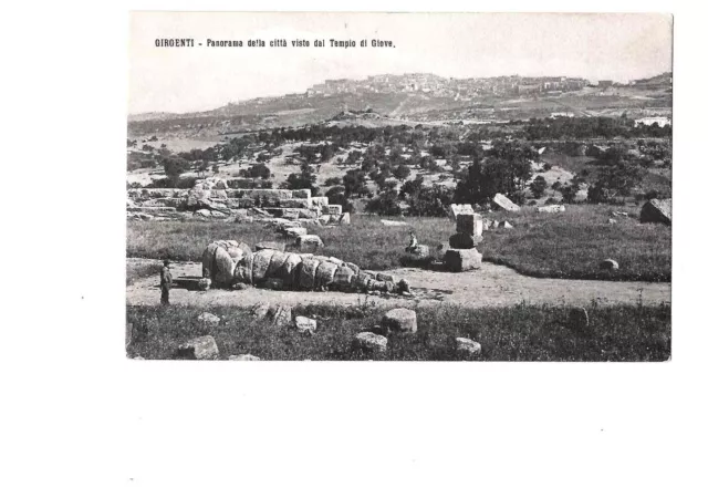 Girgenti Agrigento: Panorama della città visto dal Tempio di Giove. Cart. fp nvg