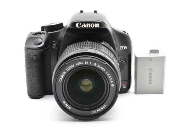 CANON EOS KISS X2 + EF-S 18-55mm IS Lens + Flash + Strap +