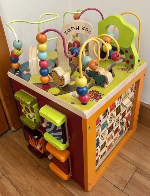 Zany zoo deals wooden activity cube
