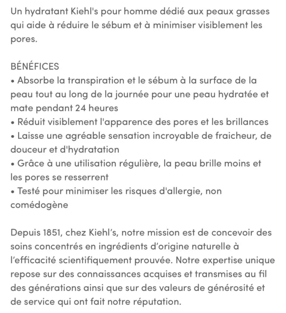 Crème hydratante Kiehls 3