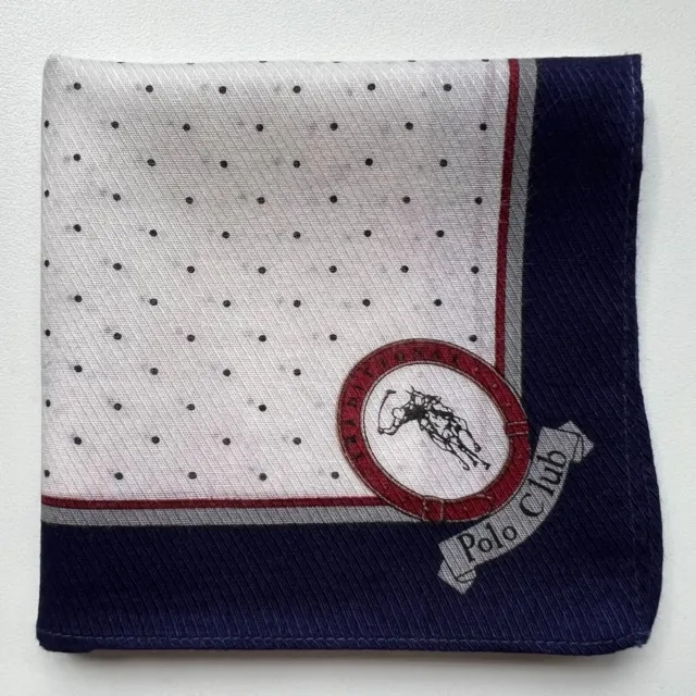 Handkerchief Men's Vintage Art Blue Polka Dot Plain Pocket Square Cotton 19"