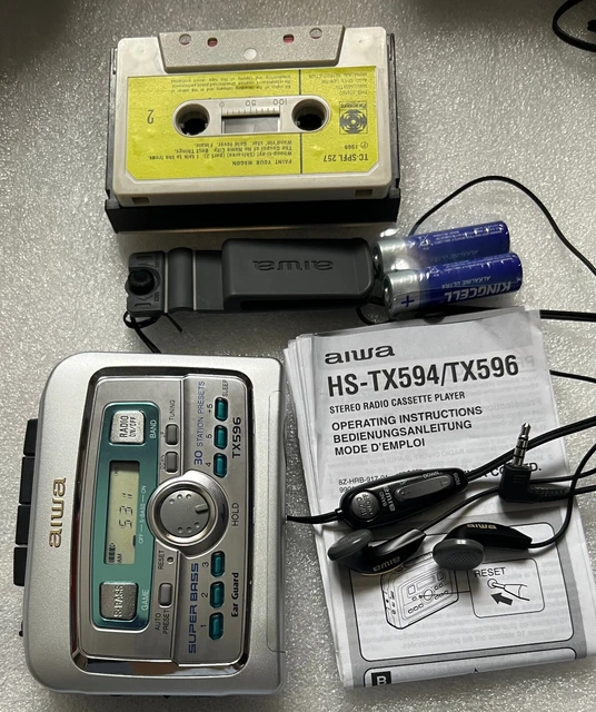Baladeur Cassette Aiwa HS-GS292 Walkman Vintage Gris, état De Marche Parfait
