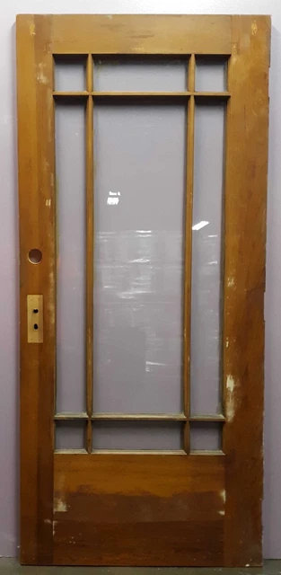 35.5"x79.5"x1.75" Antique Vintage Wood Wooden Interior Entry Door Windows Glass