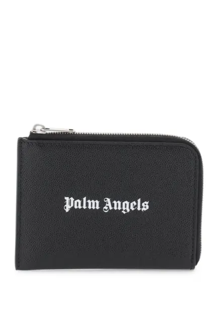 NEW Palm angels mini pouch with pull-out cardholder PMND010S23LEA003 BLACK WHITE