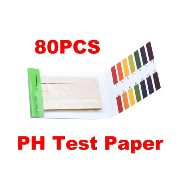 80 tiras medidores de pH papel indicador valor pH 1-14 litmus kit de papel de prueba