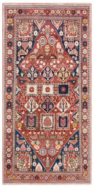 Bakhtiar Handgeknüpfter Perserteppich 342x172 cm-Nomadic,Orient,Läufer,Orange