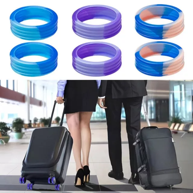 8PCS Reduce Wheel Wear Suitcases Wheel Protection Cover  Luggage Accessories