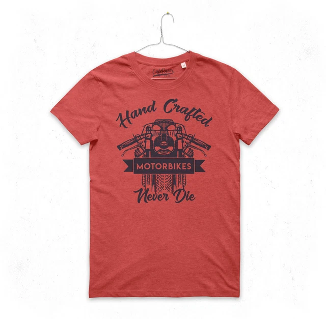 MAGLIETTA CAFE RACER maglia biker HAND CRAFTED MOTORBIKES NEVER DIE T-SHIRT MAN