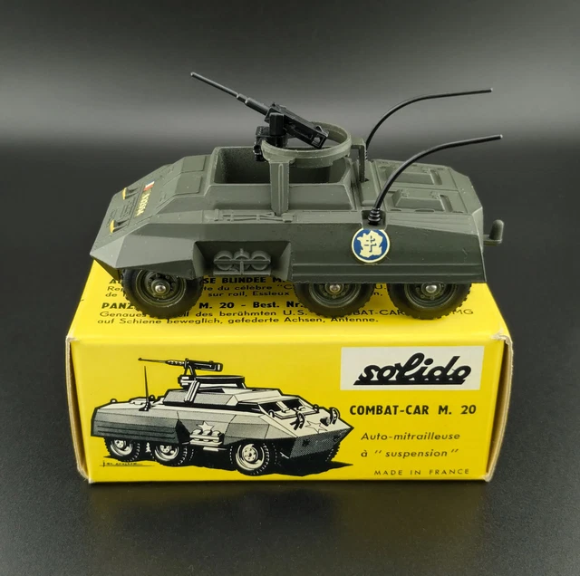 Modèle Réduit Solido Combat-Car M20 (réf. 200) - Années 1961/80 - Bon état (manque Mitrailleuse)