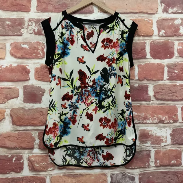 Anthropologie Daniel Rainn Top Womens Small Off White Floral Sleeveless Blouse