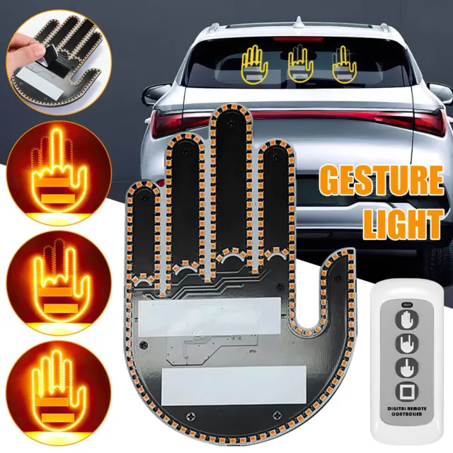 FUNNY CAR MIDDLE Finger Gesture Light with Remote - Ideal Gifts