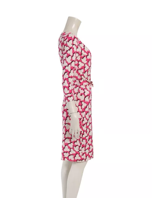 Diane Von Furstenberg New Jeanne Two Wrap Dress Size 6 Floral Pink Silk 3