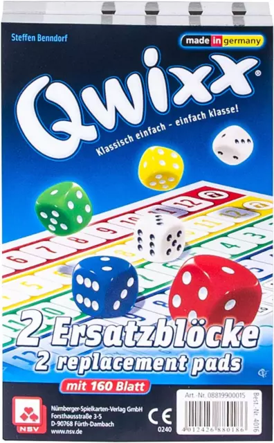 Ersatzblöcke 2Er Set - Würfelspiel NSV - 4016 - QWIXX -