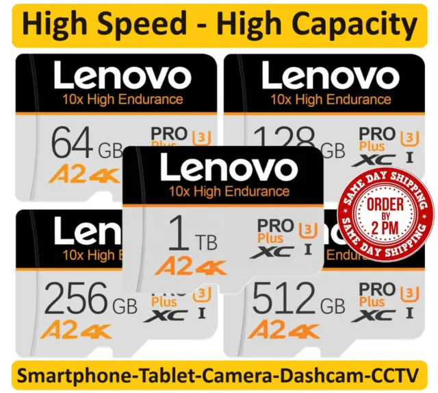 Micro SD Memory Card U3 A2 32GB64GB 128GB 256GB 512GB 1TB Class 10 With Adapter