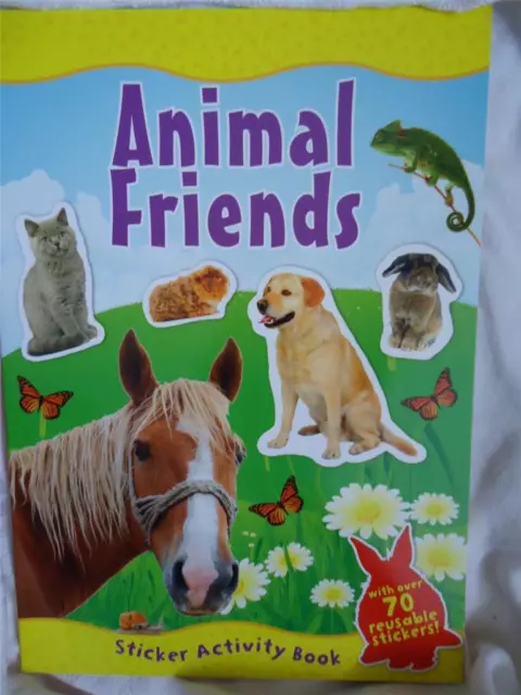 ANIMAL FRIENDS  STICKER ACTIVITY BOOK  -  Over 70 stickers - KIDS -FAST DISPATCH