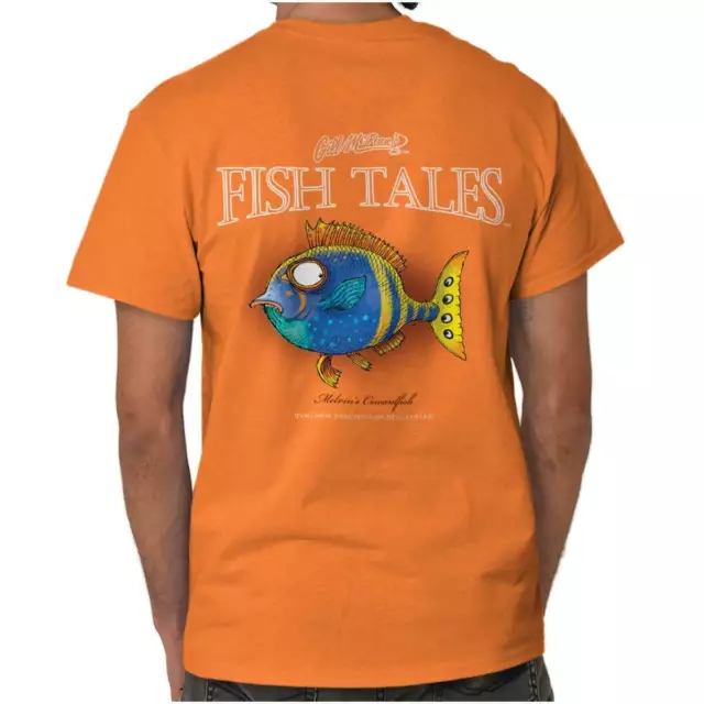 Gill McFinns Funny Cowardfish Cartoon Fish Womens or Mens Crewneck T Shirt Tee