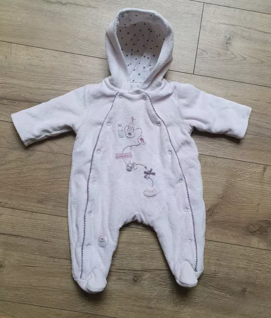 Mamas and Papas Newborn Baby Girl Pale Pink Pramsuit Snowsuit